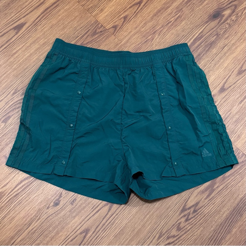 Adidas Green Snap-Button Shorts